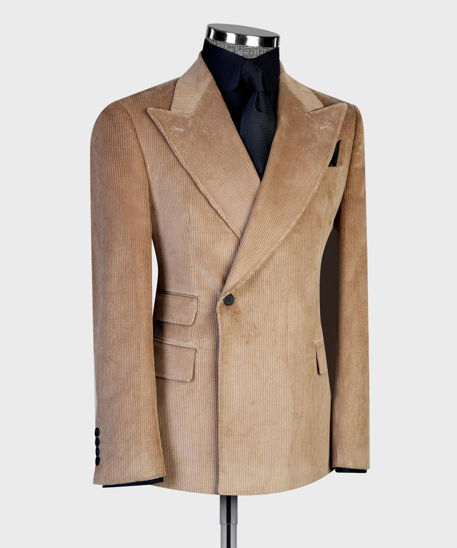 Brown corduroy double breasted