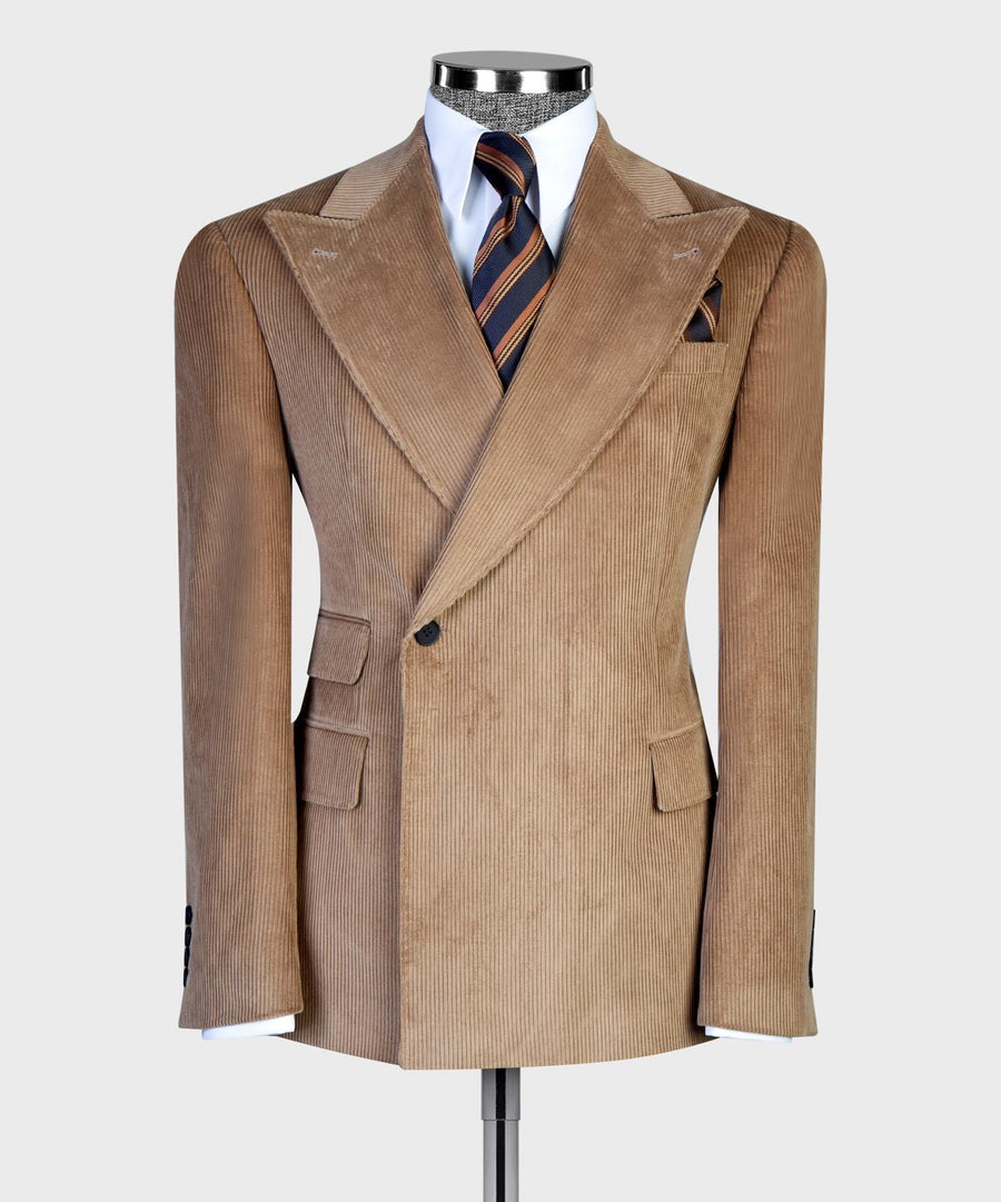 Brown corduroy double breasted