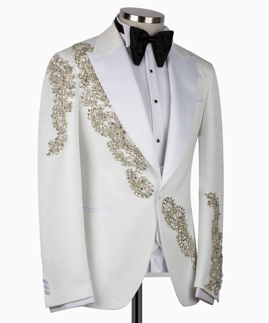 White camdin 3P SUIT