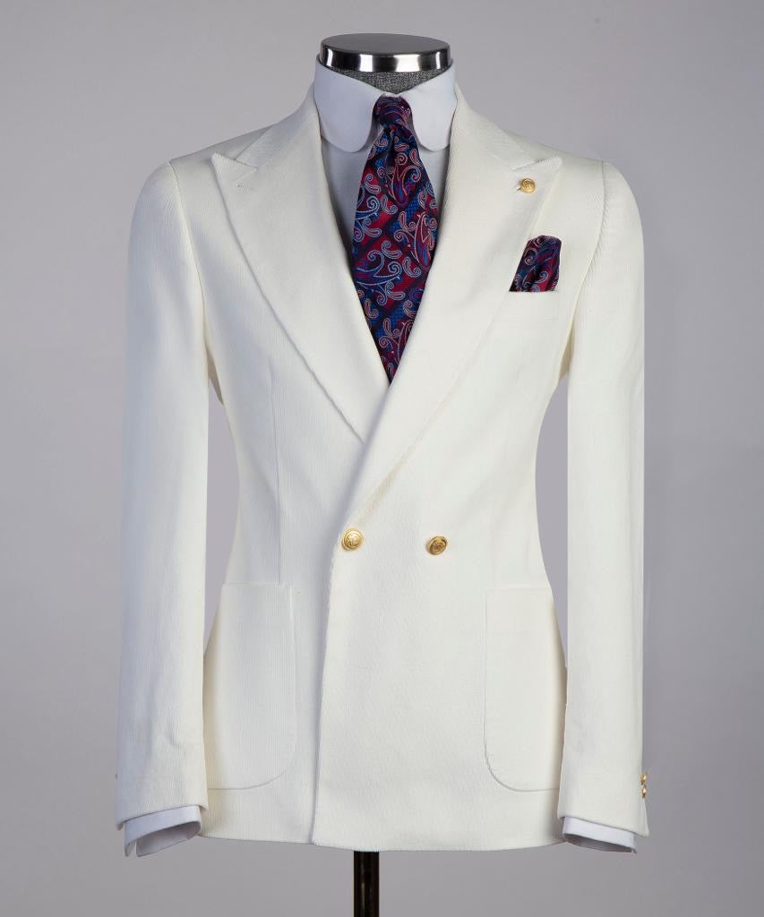 White corduroy Db  suit