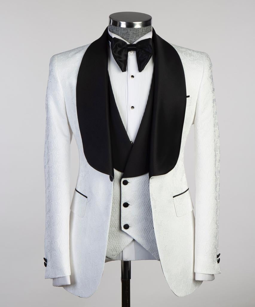 White cuslon 2 piece suit