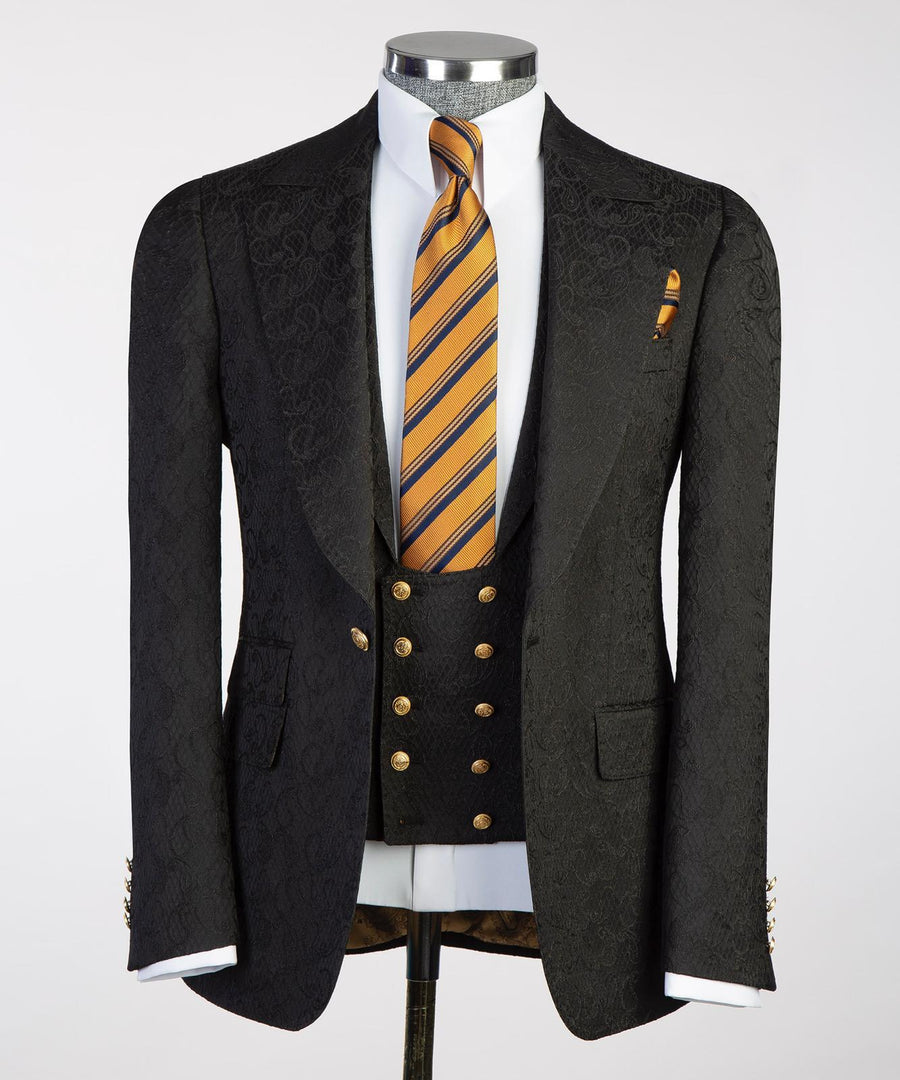 Black detailed Classic suit