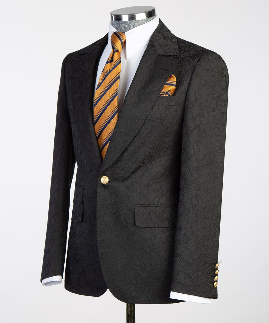 Black detailed Classic suit