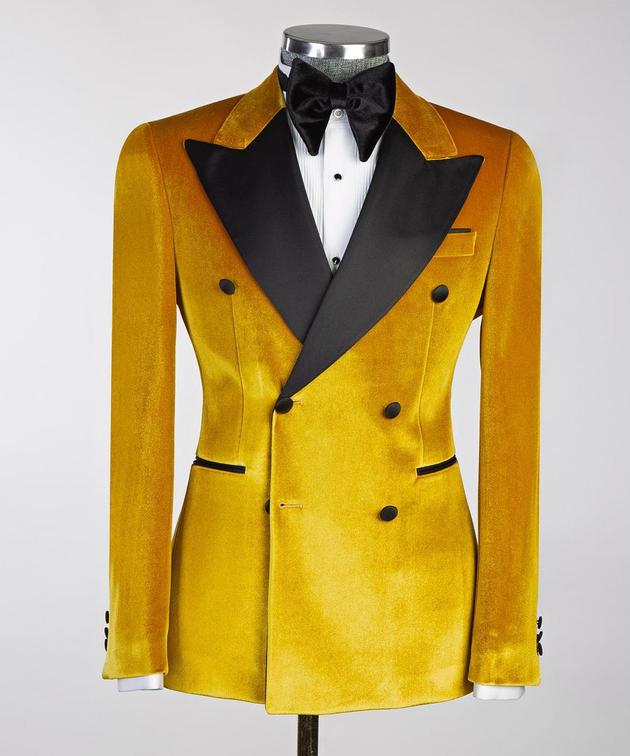 London Yellow Velvet Double breasted Suit