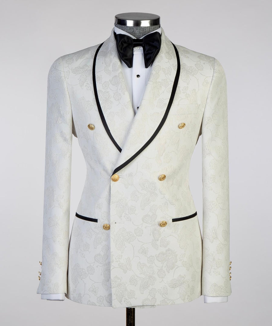 Suprême White Double breasted Tuxedo