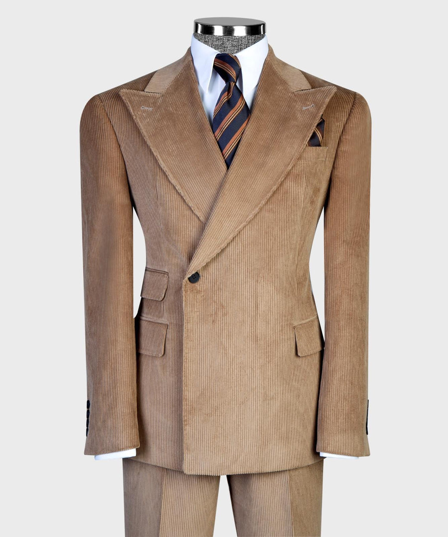 Brown corduroy double breasted