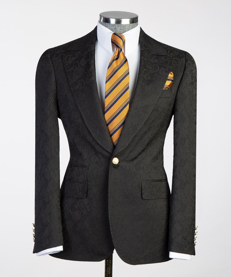 Black detailed Classic suit