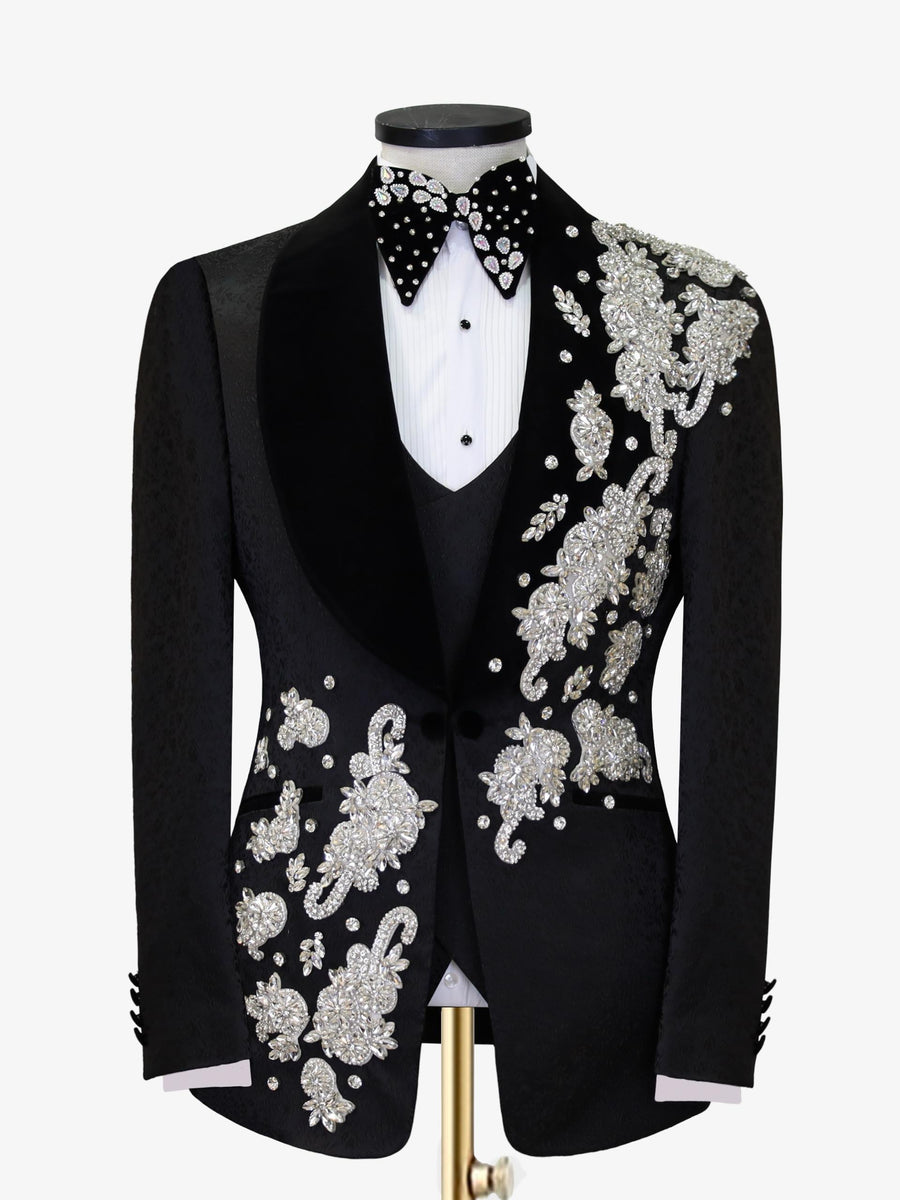 BLACK KIMONO CUSTOM MADE TUXEDO