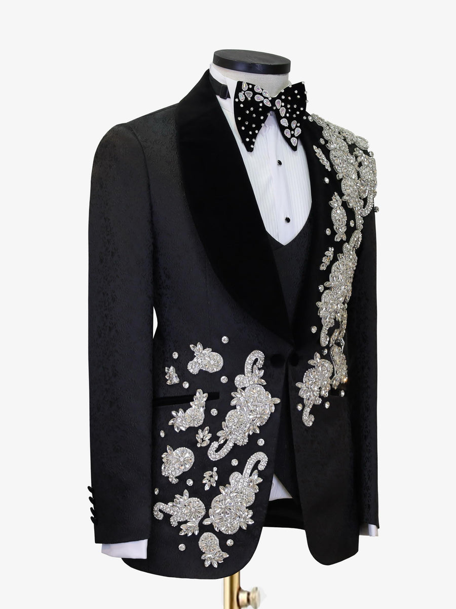 BLACK KIMONO CUSTOM MADE TUXEDO