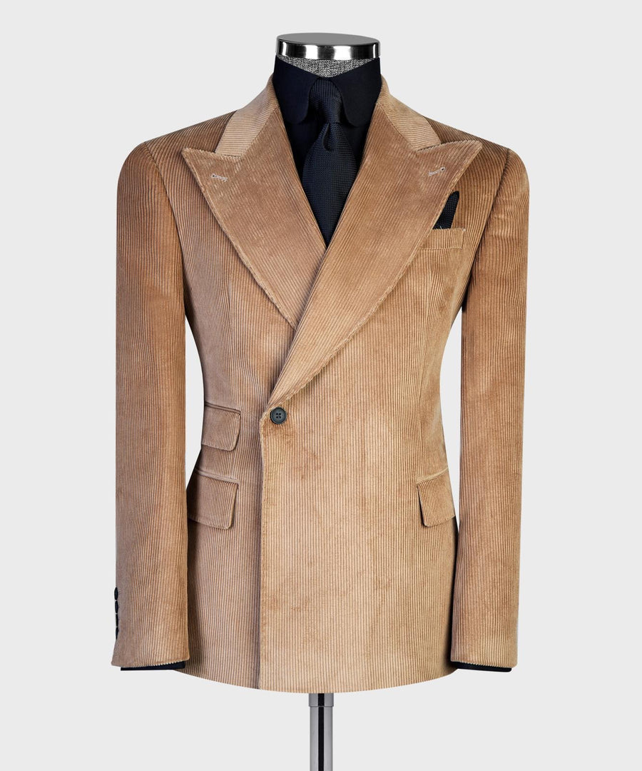 Brown corduroy double breasted