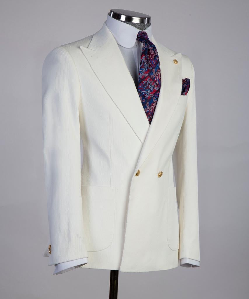 White corduroy Db  suit