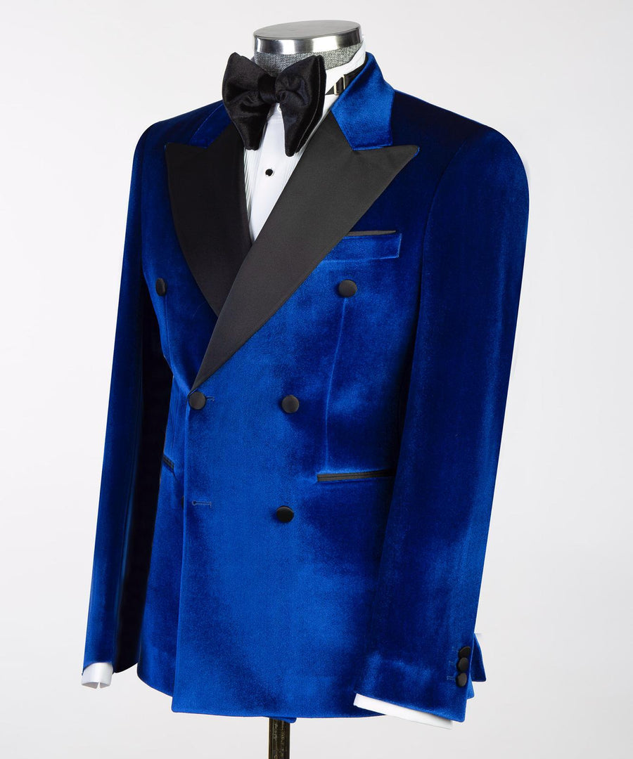 Excluisive Blue Velvet Double breasted Suit