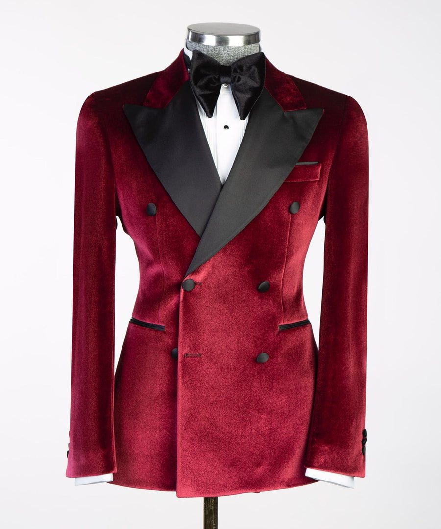 London Red Velvet Double breasted Suit