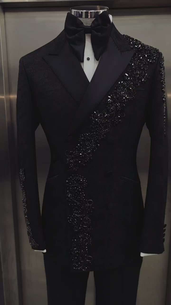 Black Laskin Double breasted Tuxedo
