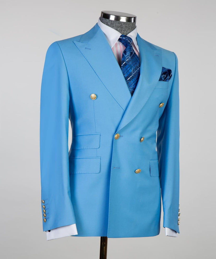Bleek Blue Double Breasted Suits