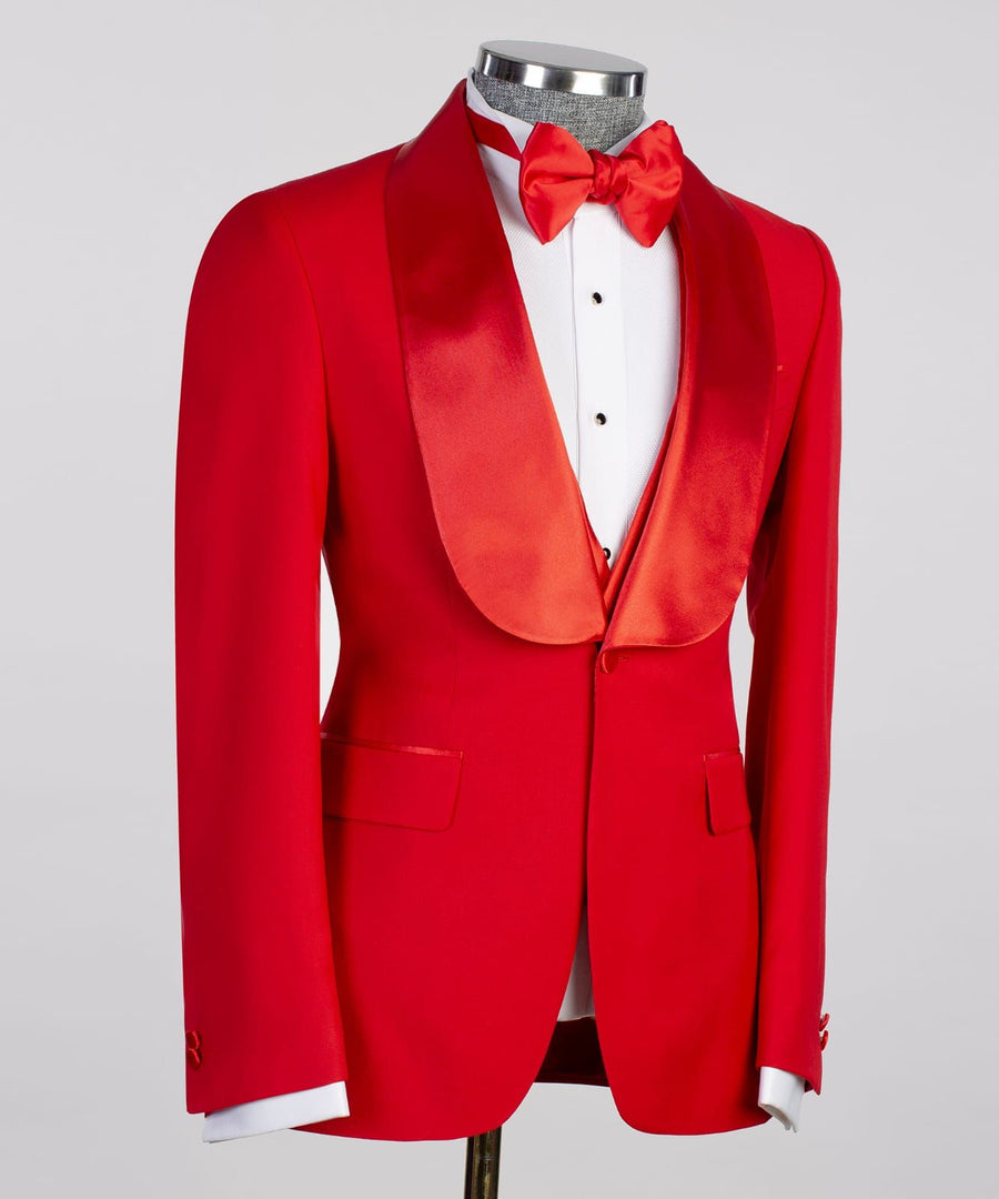 SCARLET RED 3P SUIT