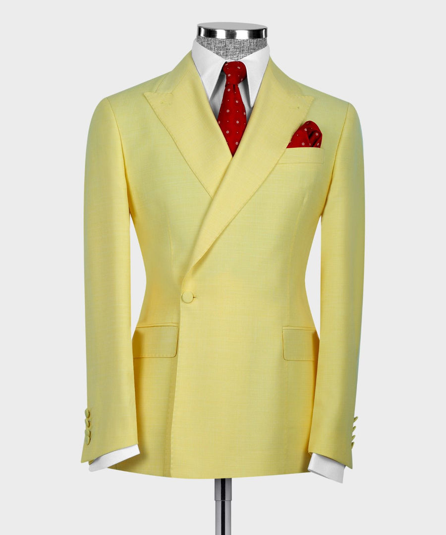 Lemon yellow double breasted suit