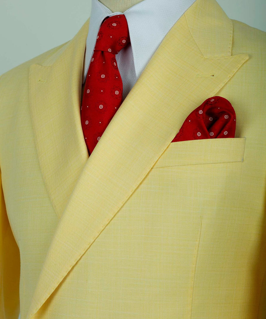 Lemon yellow double breasted suit